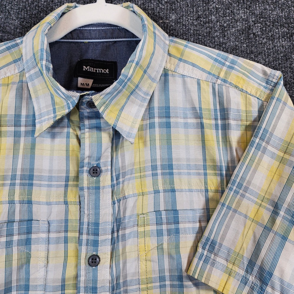 Marmot For Life Men Gorpcore Hiking Outdoor Plaid Travel Camp Shirt Size M‎